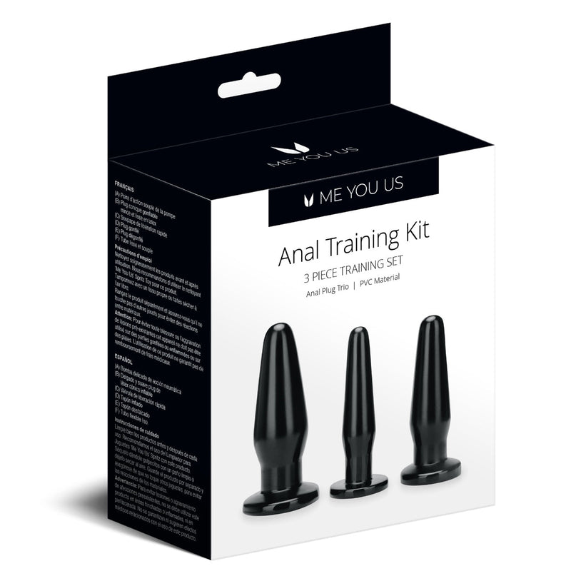 Load image into Gallery viewer, Me You Us 3 Piece Anal Training Butt Plug Kit Black - Simply Pleasure

