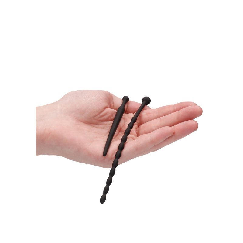 Load image into Gallery viewer, Ouch Silicone Beginners Penis Plug Set Black
