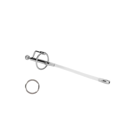 Ouch Stainless Steel Dilator Stick With Ring Silver