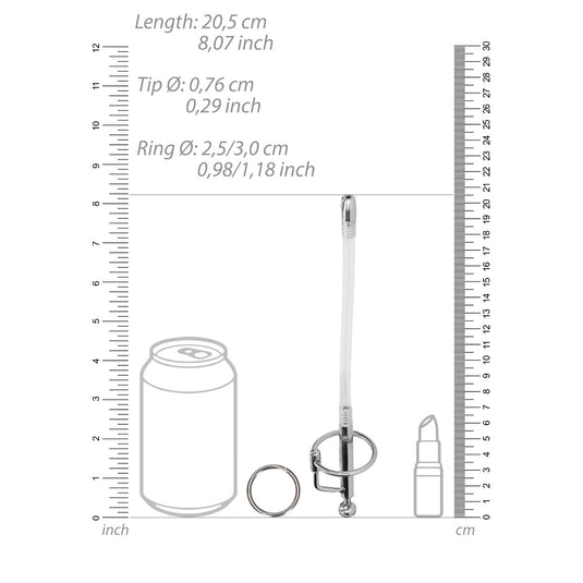 Ouch Stainless Steel Dilator Stick With Ring Silver