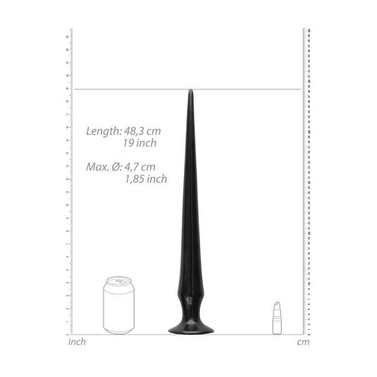 Ouch Ass Spike Dildo Black 20 Inch