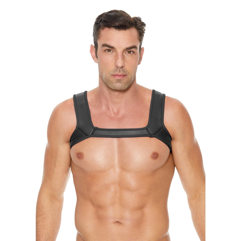 Load image into Gallery viewer, Ouch Puppy Play Neoprene Chest Harness Black
