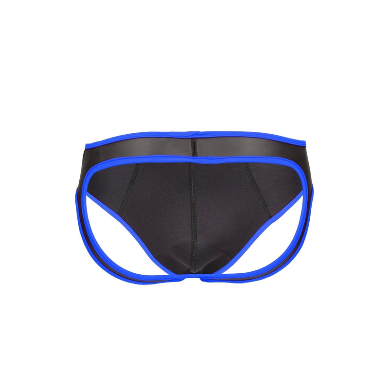 Load image into Gallery viewer, Ouch Puppy Play Neoprene Jock Strap Black Blue
