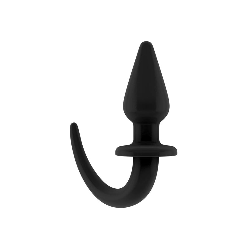 Load image into Gallery viewer, Ouch Puppy Play Puppy Tail Flexible Rubber Butt Plug Black

