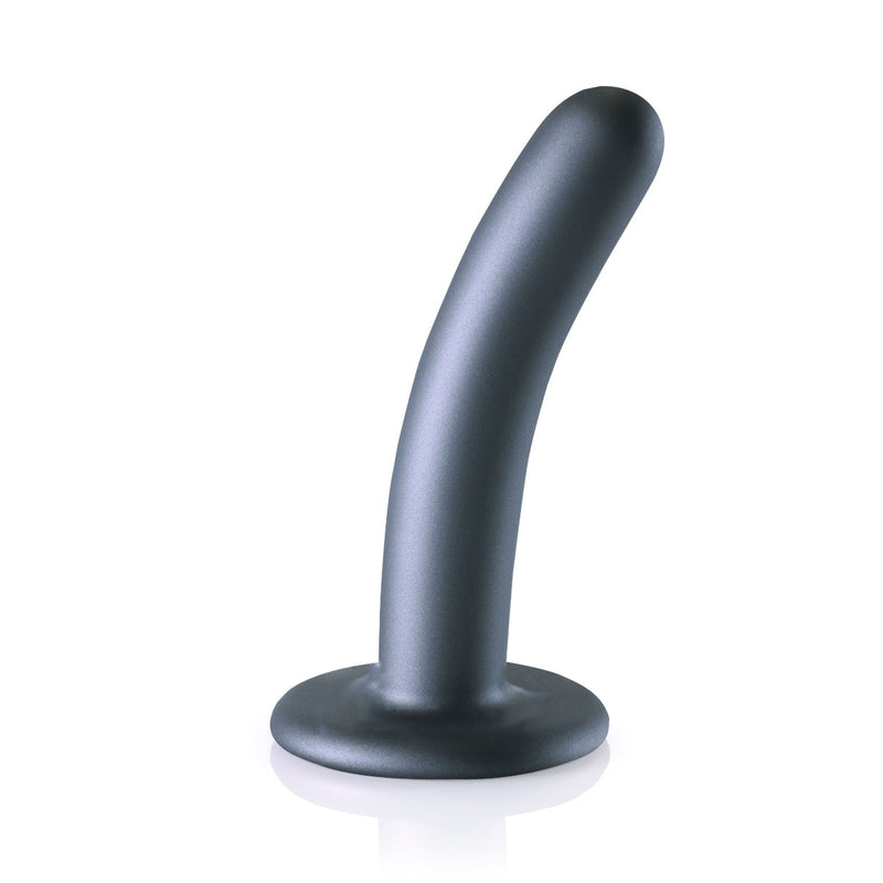 Load image into Gallery viewer, Ouch Smooth Silicone G-Spot Dildo Metallic Grey 5 Inch
