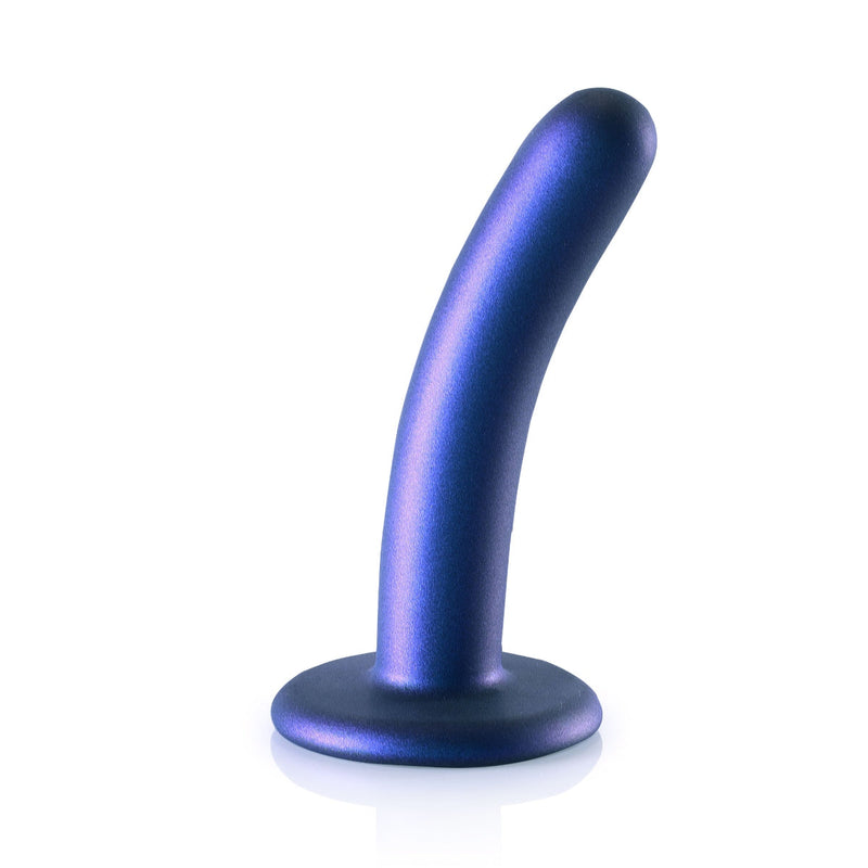 Load image into Gallery viewer, Ouch Smooth Silicone G-Spot Dildo Metallic Blue 5 Inch
