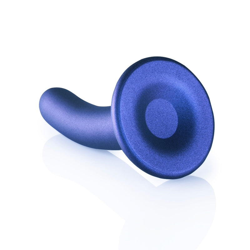 Load image into Gallery viewer, Ouch Smooth Silicone G-Spot Dildo Metallic Blue 5 Inch
