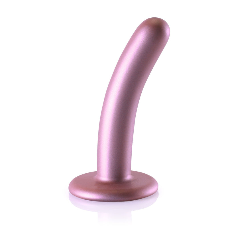 Load image into Gallery viewer, Ouch Smooth Silicone G-Spot Dildo Metallic Rose 5 Inch

