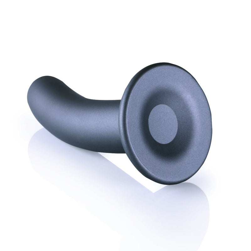 Load image into Gallery viewer, Ouch Smooth Silicone G-Spot Dildo Metallic Grey 6 Inch
