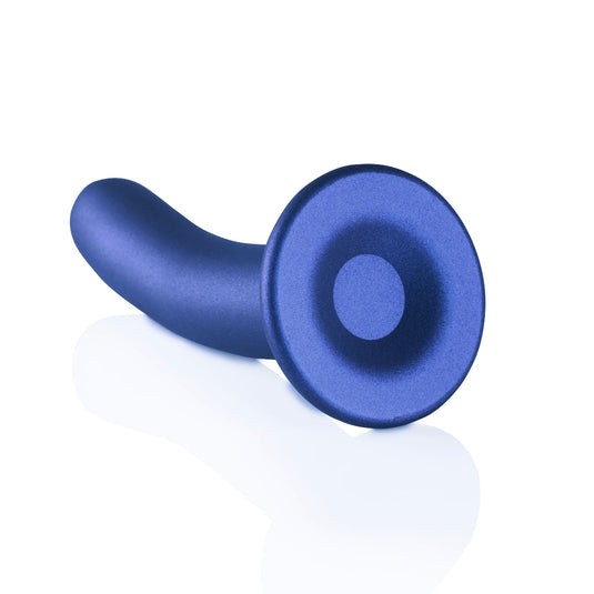 Ouch Smooth Silicone G-Spot Dildo Metallic Blue 6 Inch
