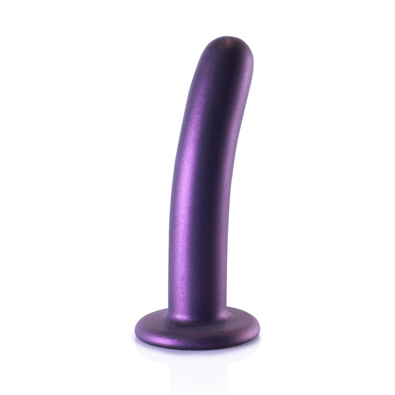 Load image into Gallery viewer, Ouch Smooth Silicone G-Spot Dildo Metallic Purple 6 Inch
