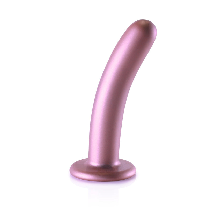 Load image into Gallery viewer, Ouch Smooth Silicone G-Spot Dildo Metallic Rose 6 Inch

