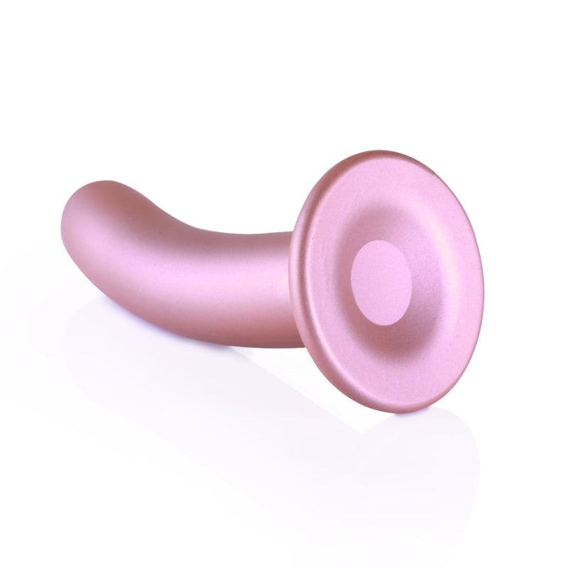 Load image into Gallery viewer, Ouch Smooth Silicone G-Spot Dildo Metallic Rose 6 Inch
