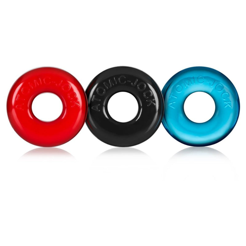 Load image into Gallery viewer, Oxballs Ringer Cock Ring 3 Pack Red Black Blue
