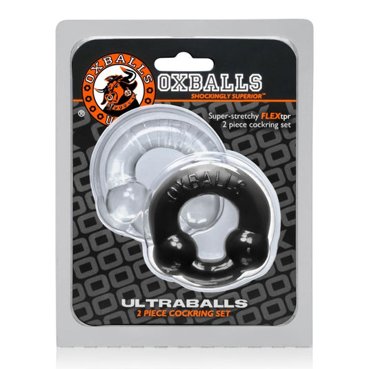 Oxballs Ultraballs Cock Ring 2 Pack Black Clear