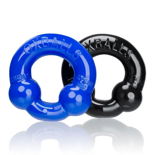 Oxballs Ultraballs Cock Ring 2 Pack Black Blue