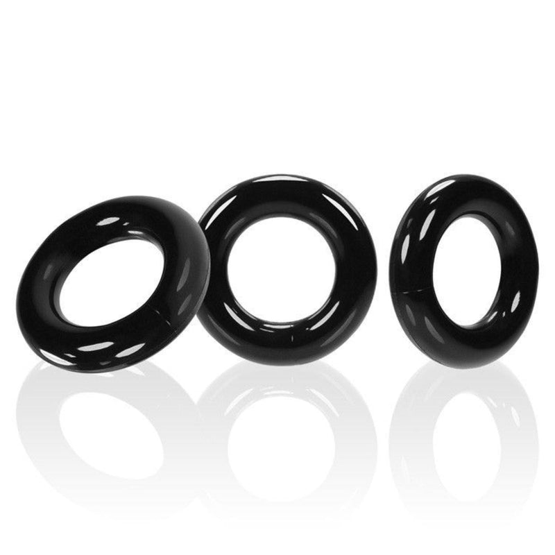 Load image into Gallery viewer, Oxballs Willy Rings Cock Ring 3 Pack Black

