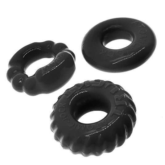 Oxballs Bonemaker Cock Ring Kit 3 Pack Black