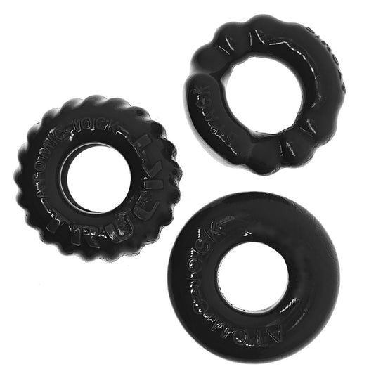 Oxballs Bonemaker Cock Ring Kit 3 Pack Black