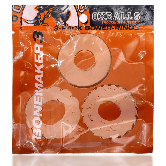 Oxballs Bonemaker Cock Ring Kit 3 Pack Clear