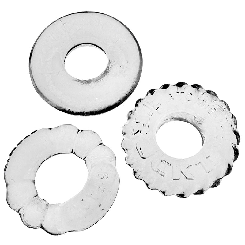 Load image into Gallery viewer, Oxballs Bonemaker Cock Ring Kit 3 Pack Clear
