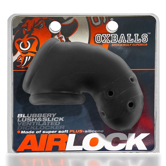 Oxballs Airlock Air Lite Vented Chastity Cage Black Ice