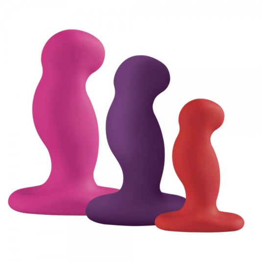 Nexus G-Play Plus Trio Vibrating Butt Plug Set Pink Purple Red
