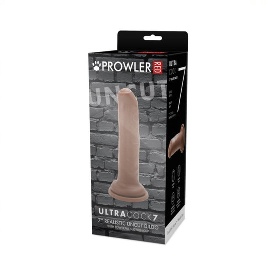 Prowler RED Uncut Ultra Cock Dildo Brown 7 Inch