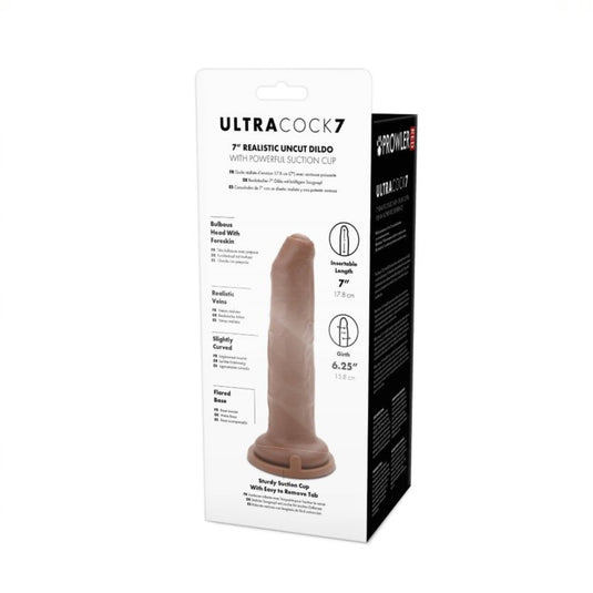 Prowler RED Uncut Ultra Cock Dildo Brown 7 Inch