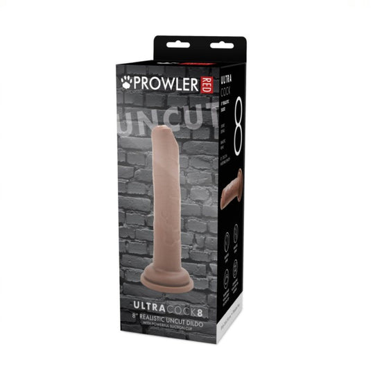 Prowler RED Uncut Ultra Cock Dildo Brown 8 Inch
