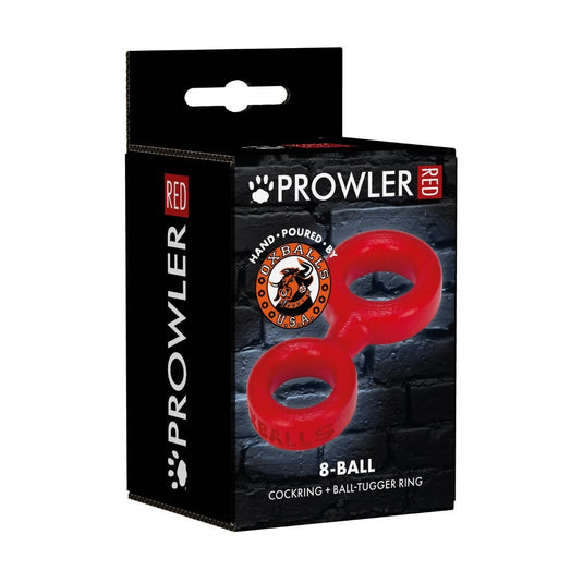 Prowler RED By Oxballs 8-BALL Cock Ring & Ball Tugger Red - Simply Pleasure