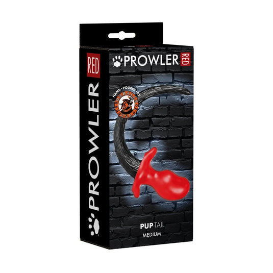 Prowler RED By Oxballs PUPTAIL Butt Plug Red Black Medium  - Prowler UK - Gay Sex Toys