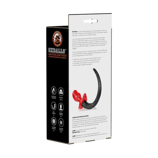 Prowler RED By Oxballs PUPTAIL Butt Plug Red Black Large  - Prowler UK - Gay Sex Toys