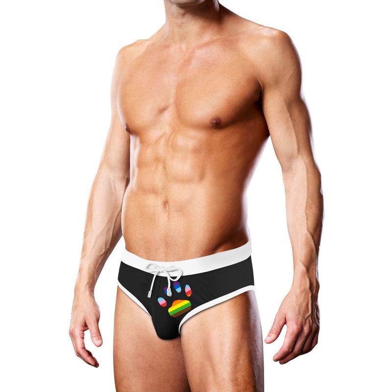 Load image into Gallery viewer, Prowler Swim Brief Black Oversized Paw Black
