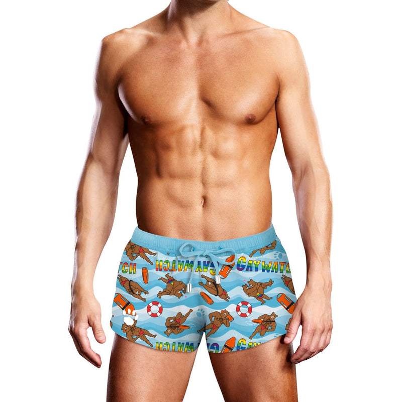 Load image into Gallery viewer, Prowler Swim Trunk Gaywatch Bears Blue White
