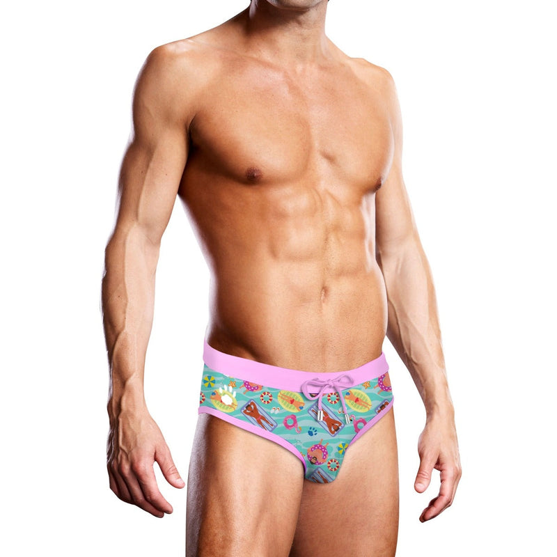 Load image into Gallery viewer, Prowler Swim Brief Swimming Green Pink
