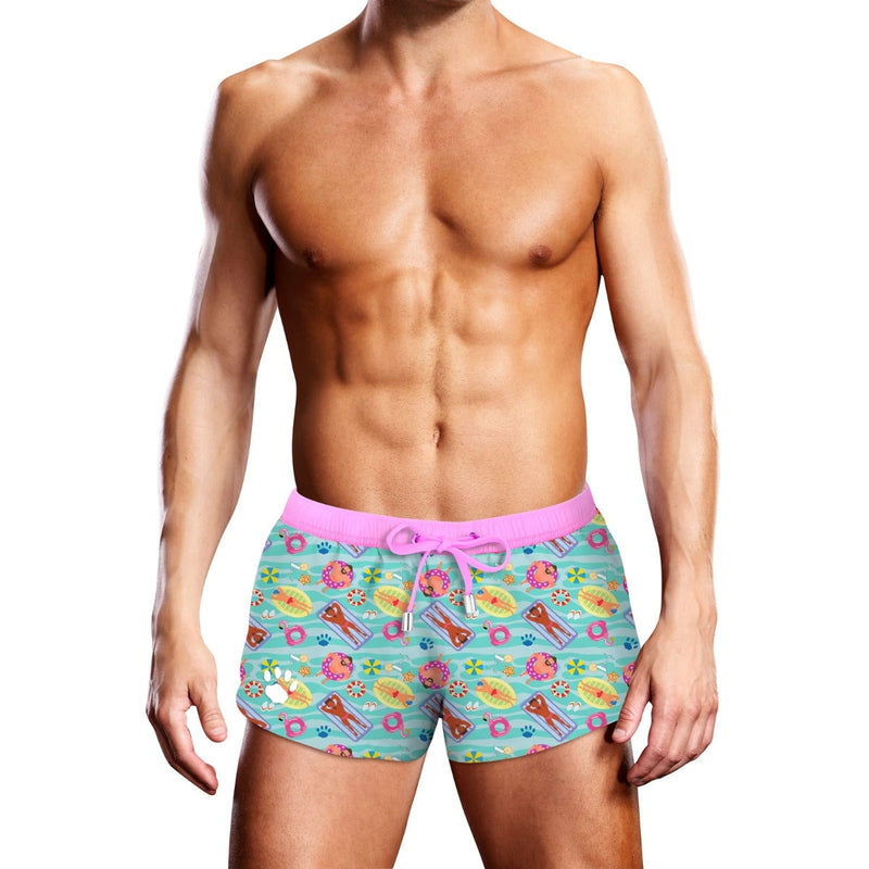 Load image into Gallery viewer, Prowler Swim Trunk Swimming Green Pink
