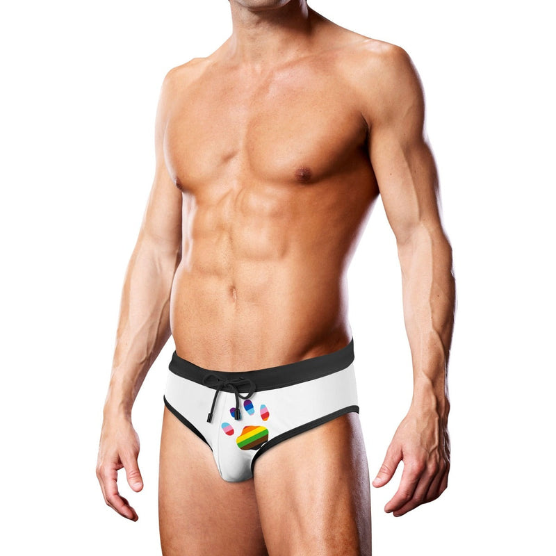 Load image into Gallery viewer, Prowler Swim Brief White Oversized Paw White
