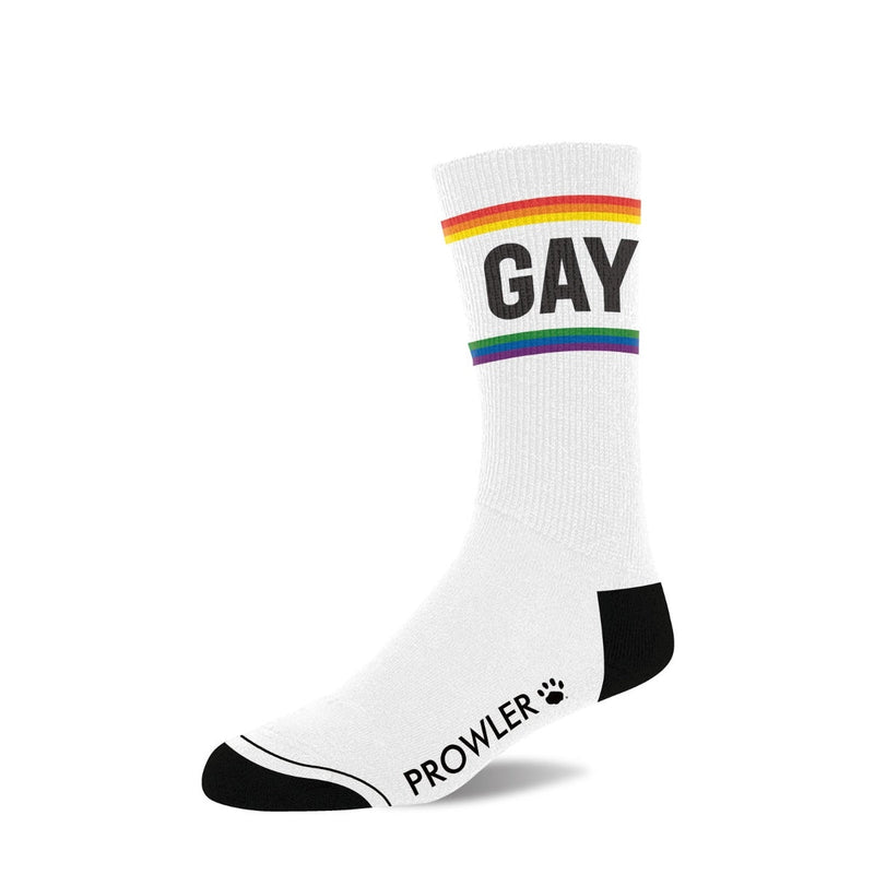 Load image into Gallery viewer, Prowler Gay Socks White Rainbow
