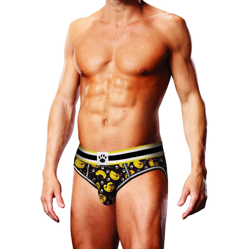Load image into Gallery viewer, Prowler BDSM Rubber Ducks Backless Brief Black Yellow
