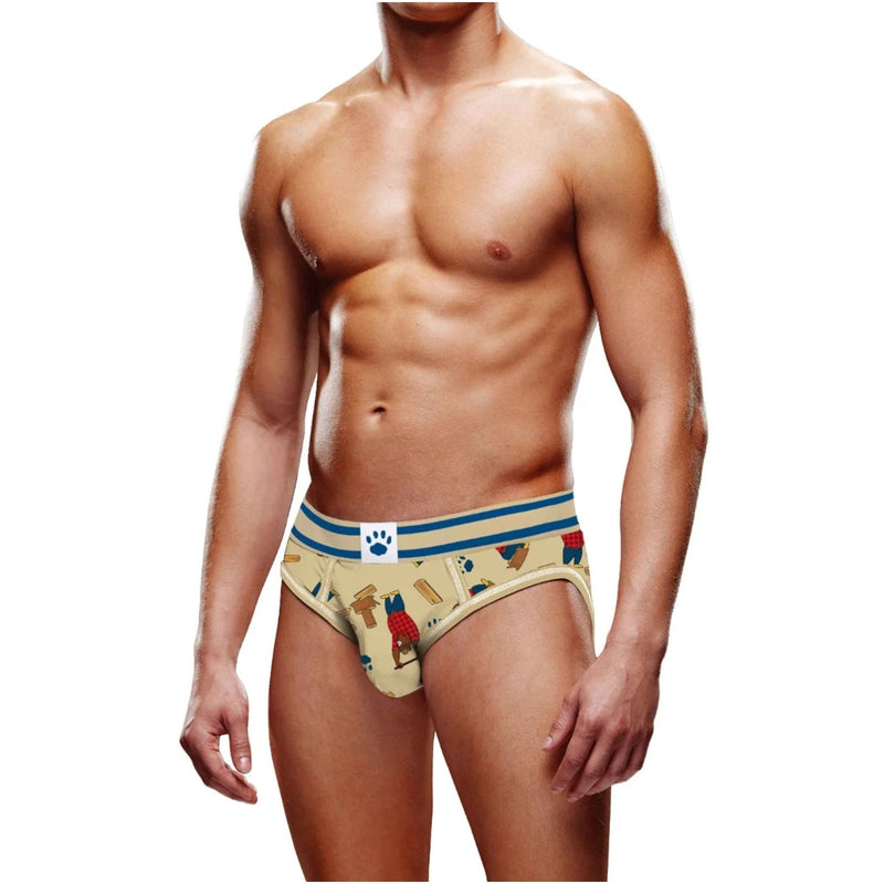 Load image into Gallery viewer, Prowler Lumberbear Backless Brief Beige Blue
