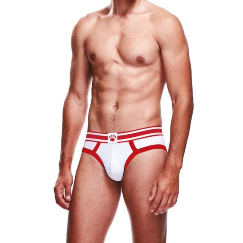 Load image into Gallery viewer, Prowler Brief White Red
