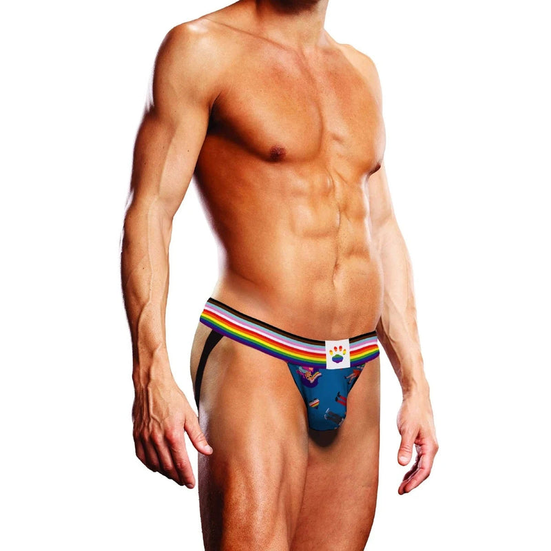 Load image into Gallery viewer, Prowler Pixel Art Gay Pride Collection Jock Strap Blue Rainbow
