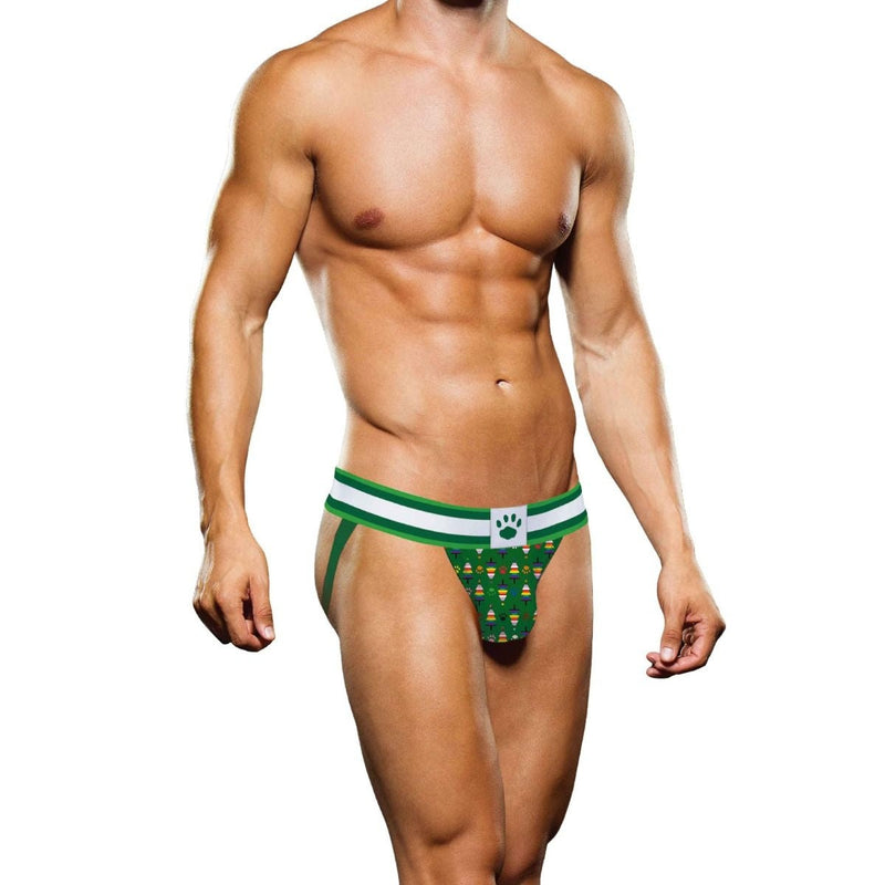 Load image into Gallery viewer, Prowler Christmas Tree Jock Strap Green White

