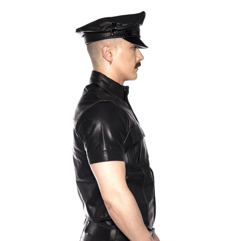 Load image into Gallery viewer, Prowler RED Leather Police Shirt Black
