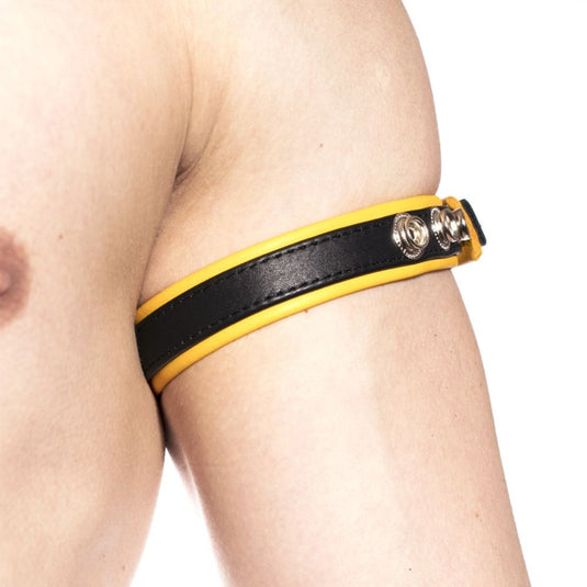 Prowler RED Leather Bicep Band Black Yellow