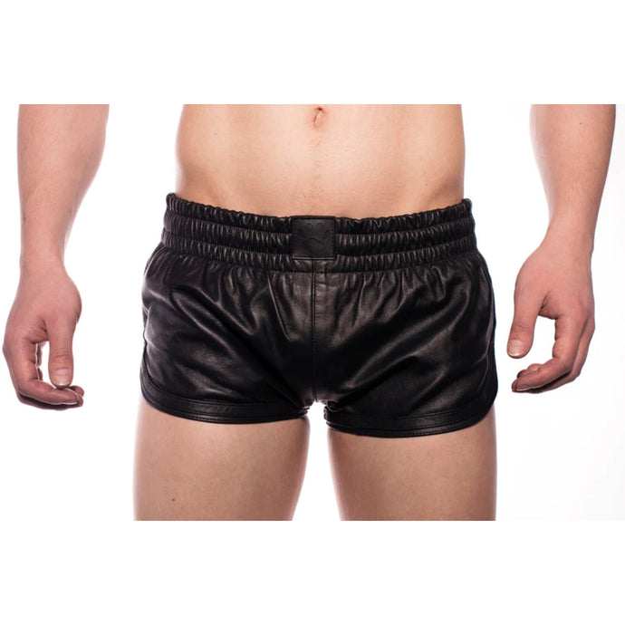 Prowler RED Leather Sports Shorts Black