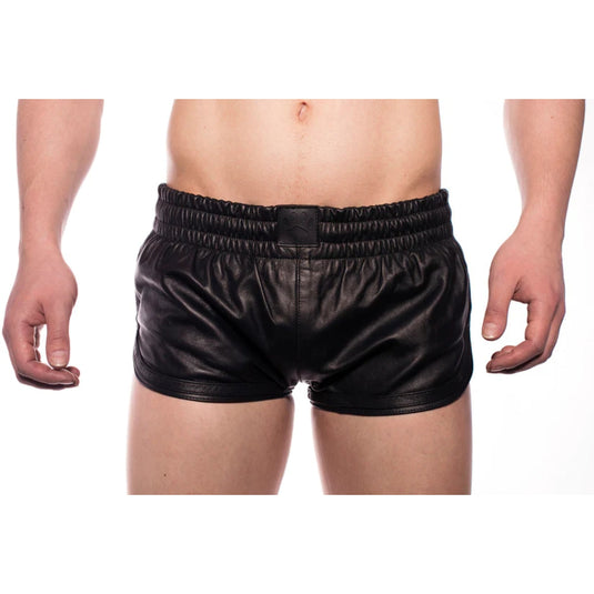 Prowler RED Leather Sports Shorts Black