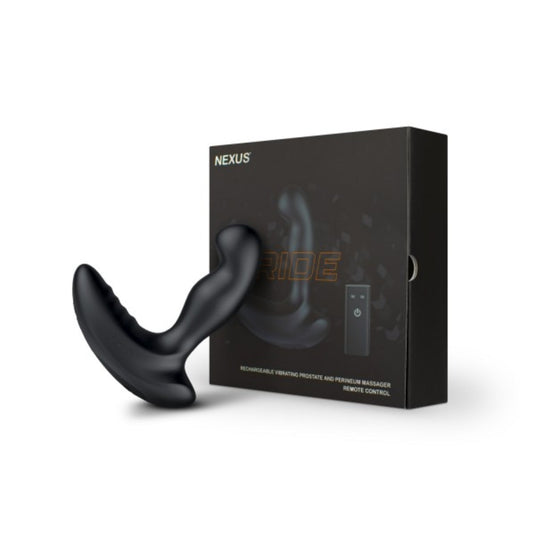 Nexus Ride Rechargeable Remote Control Vibrating Prostate & Perineum Massager Black