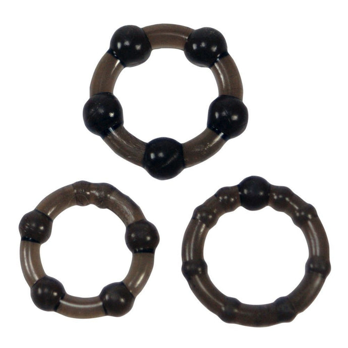 Me You Us Easy Squeeze Cock Ring 3 Pack Black  - Prowler UK - Gay Sex Toys